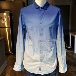 Express Ombre Spread Collar Dress Shirt
